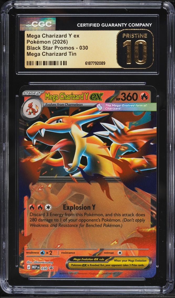 2026 #30 Mega Charizard Y EX CGC 10 Pokemon Mega Evolution Promo Tin