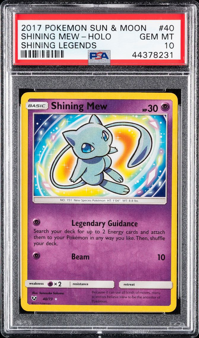 2017 #40 Shining Mew-Holo PSA 10 Sun & Moon Shining Legends Pokemon