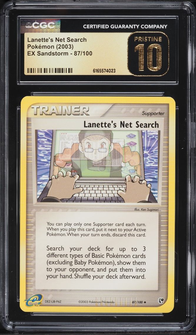 2003 Pokemon EX Sandstorm Lanette's Net Search #87 CGC 10 PRISTINE