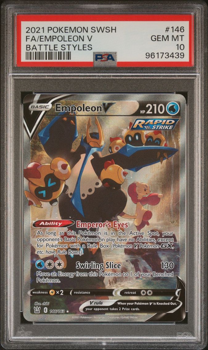 2021 #146 Full Art/Empoleon V PSA 10 Sword & Shield Battle Styles