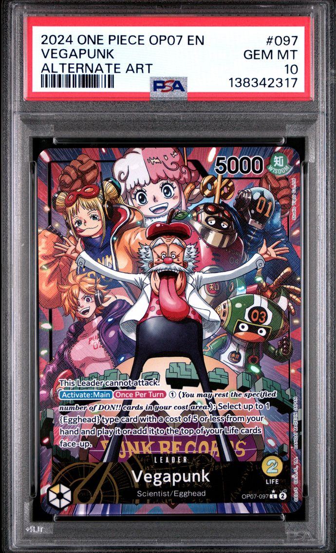2024 #097 Vegapunk PSA 10 One Piece OP07-500 Years in the Future