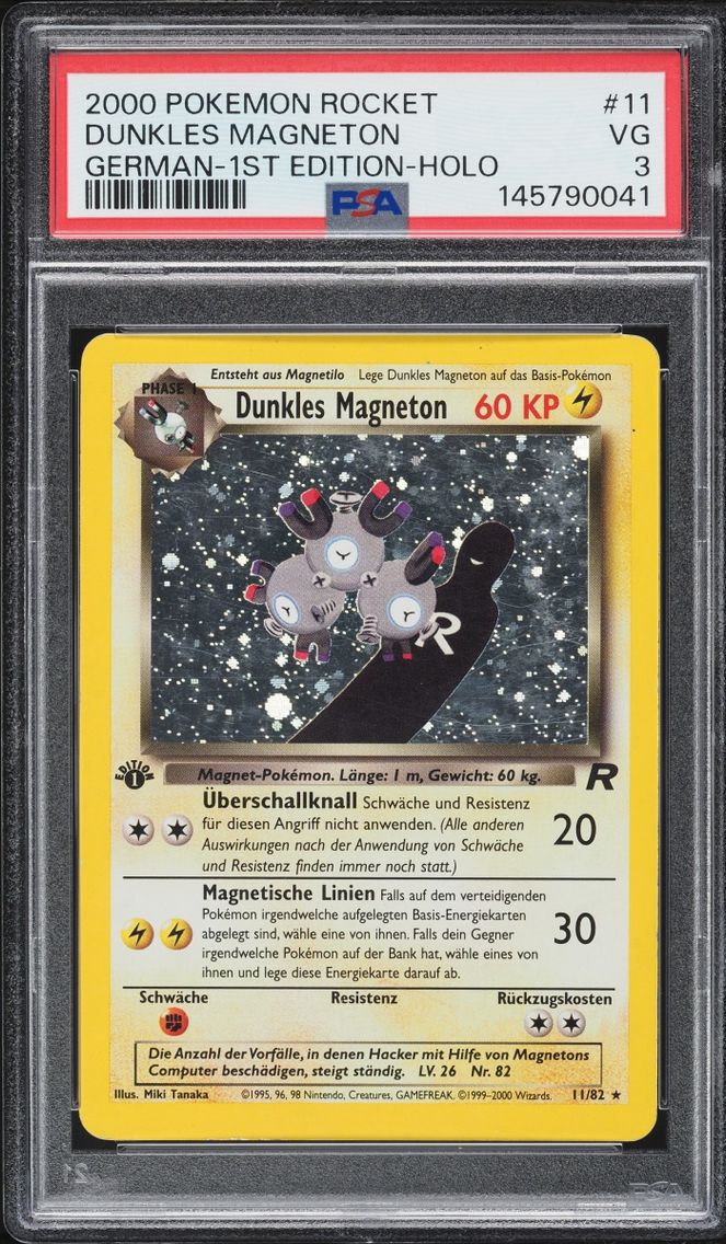 2000 Pokemon German Rocket 1st Edition Holo Dunkles Magneton #11 PSA 3 VG