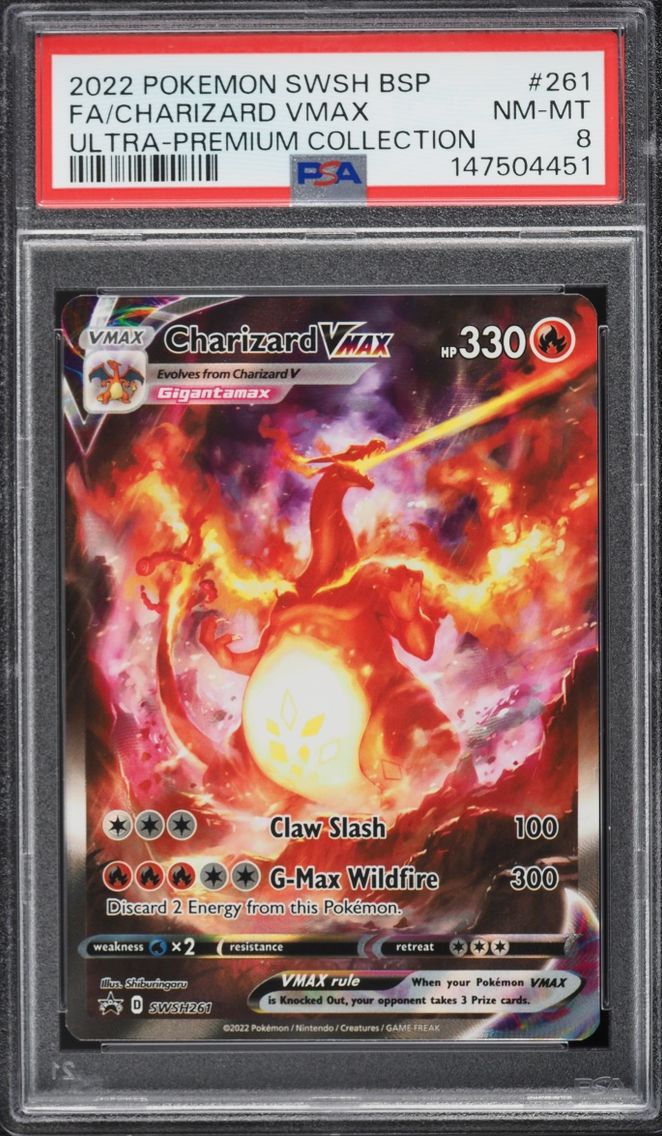 2022 Pokemon Sword & Shield Promo Ultra Premium Full Art Charizard VMAX #261 PSA 8 NM-MT