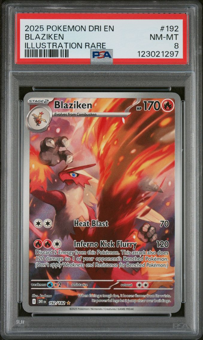 2025 #192 Blaziken PSA 8 Dri EN-Destined Rivals