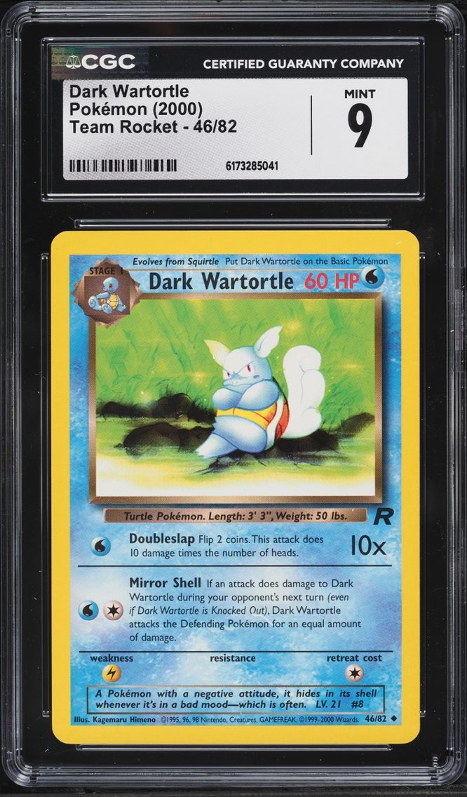2000 Pokemon Team Rocket Dark Wartortle #46 CGC 9 MINT
