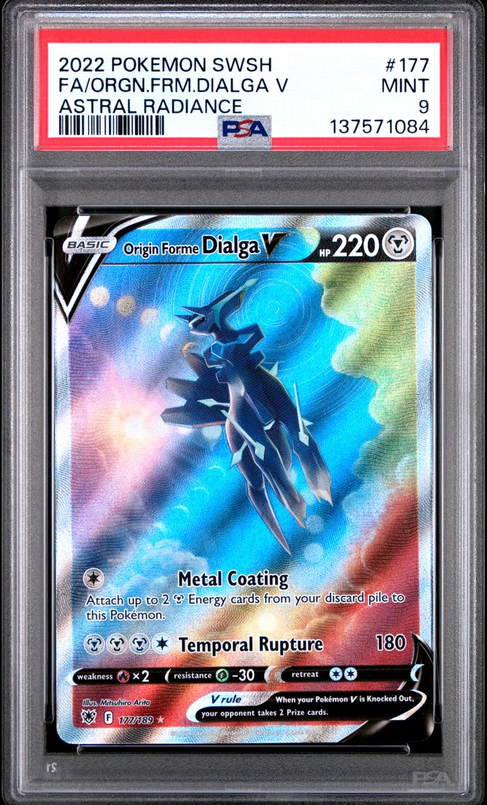 2022 #177 Full Art/Origin Forme Dialga V PSA 9 Sword & Shield Astral Radiance