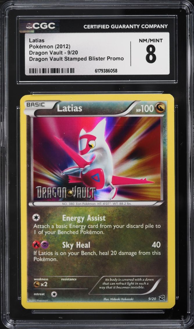 2012 Pokemon Black & White Dragon Vault Stamped Blister Promo Latias #9 CGC 8 NM-MT