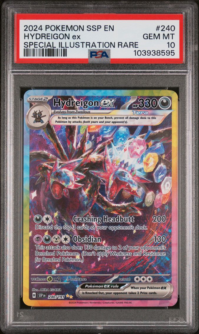 2024 #240 Hydreigon EX PSA 10 Ssp EN-Surging Sparks Pokemon