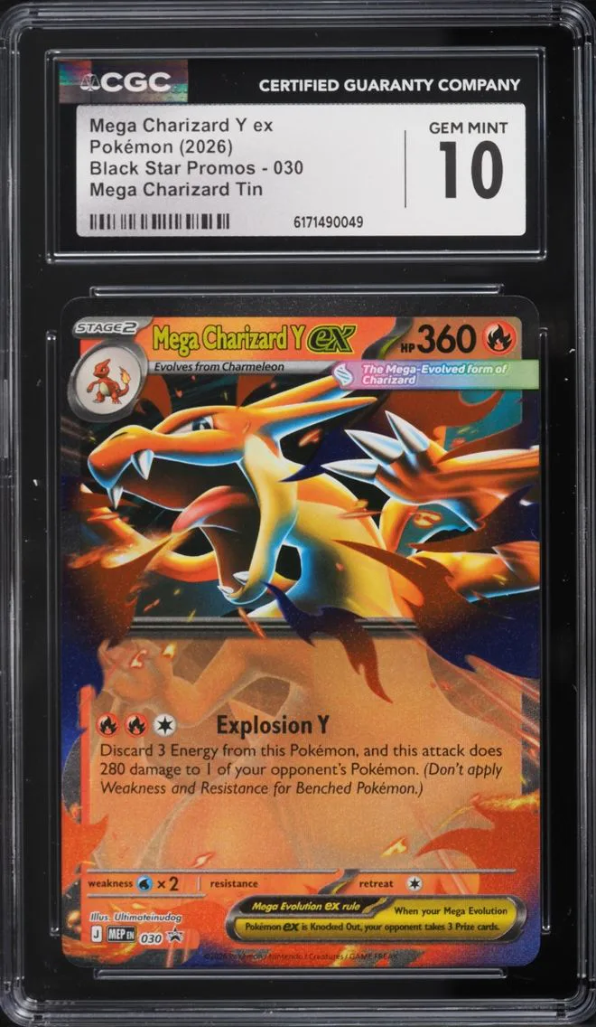 2026 Pokemon Mega Evolution Black Star Promo Tin Mega Charizard Y ex #30 CGC 10 GEM MINT