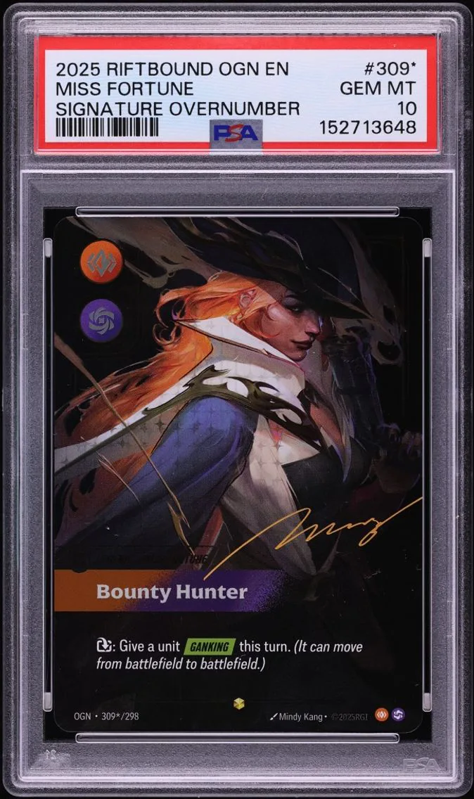 2025 #309* Miss Fortune PSA 10 Riftbound: League Of Legends Origins Signature Overnumber