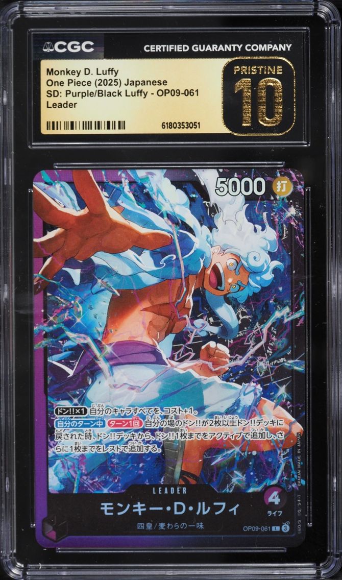 2025 #OP09-061 Monkey D. Luffy CGC 10 One Piece Japanese Starter Deck Purple Black L