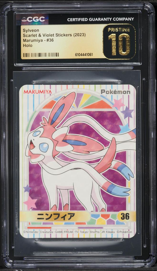2023 Pokemon Japanese Scarlet & Violet Stickers Marumiya Holo Sylveon #36 CGC 10 PRISTINE