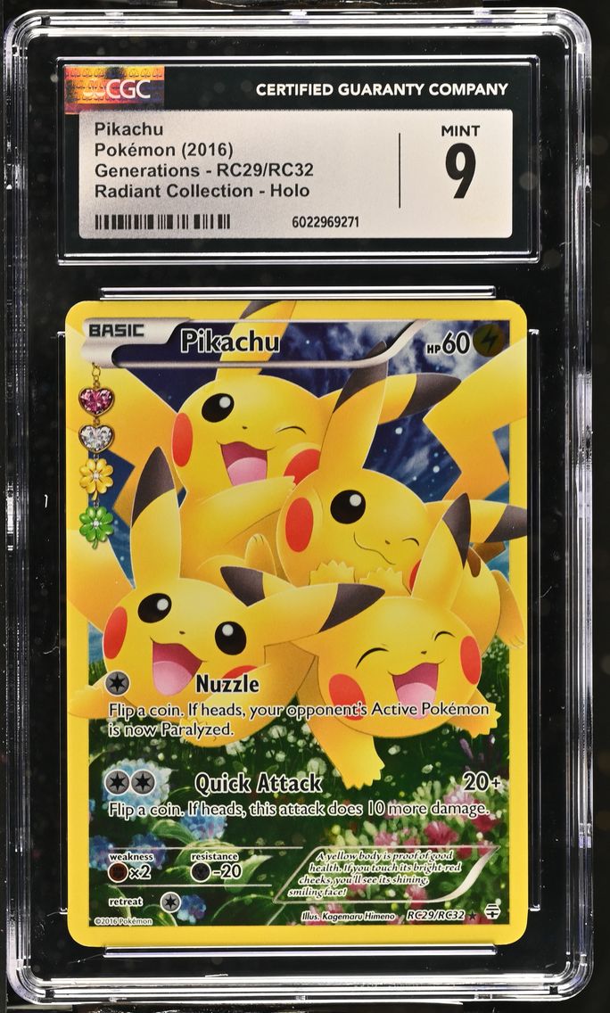 2016 #RC29/RC32 Pikachu CGC 9 Generations - English