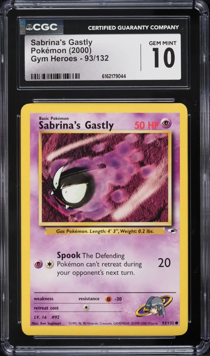 2000 Pokemon Gym Heroes Sabrina's Gastly #93 CGC 10 GEM MINT