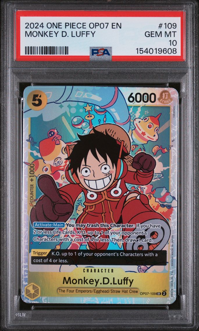 2024 #109 Monkey D. Luffy PSA 10 One Piece OP07-500 Years in the Future