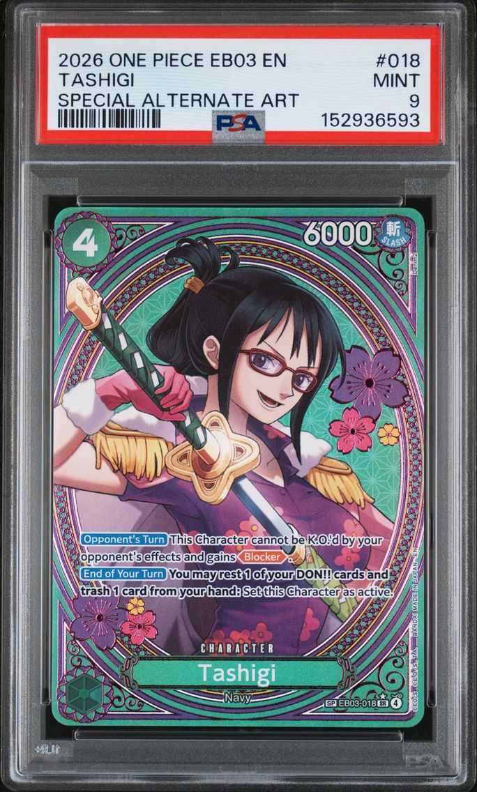 2026 #018 Tashigi PSA 9 One Piece EB03-Extra Booster -One Piece Heroines Edition-