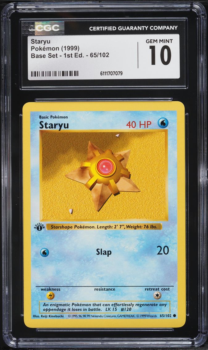 1999 #65 Staryu 1st Edition CGC 10 Game Pokemon