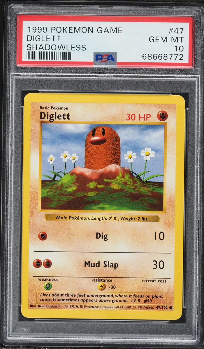 1999 #47 Diglett PSA 10 Game Pokemon