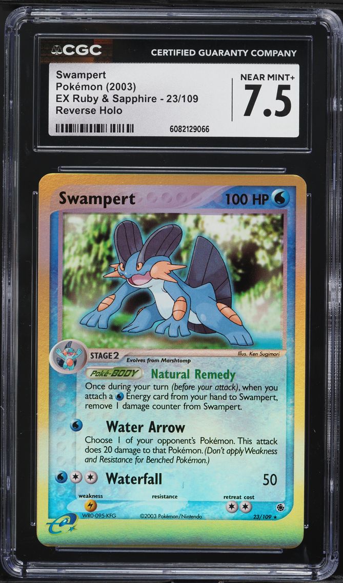 2003 #23 Swampert Reverse Holo CGC 7.5 EX Ruby & Sapphire (2003 Copyright, w/ "e" Symbol) - English Pokemon