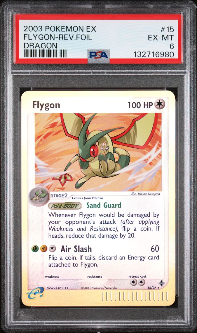 2003 #15 Flygon-Reverse Foil PSA 6 EX Dragon