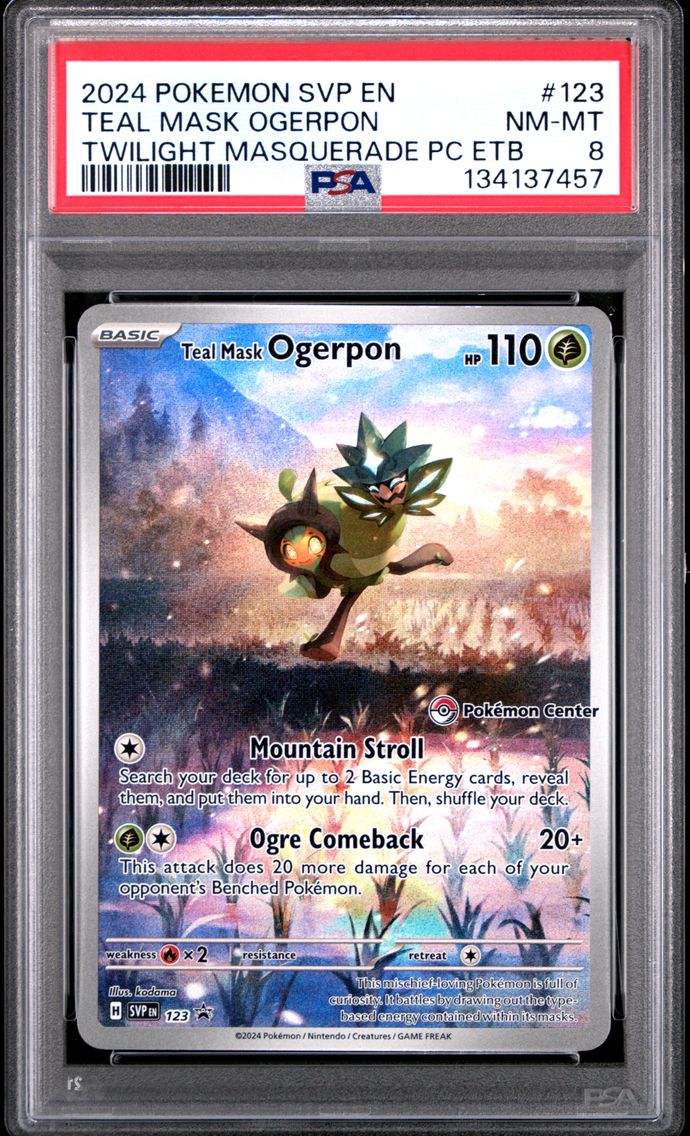 2024 #123 Teal Mask Ogerpon PSA 8 Svp EN-SV Black Star Promo Pokemon