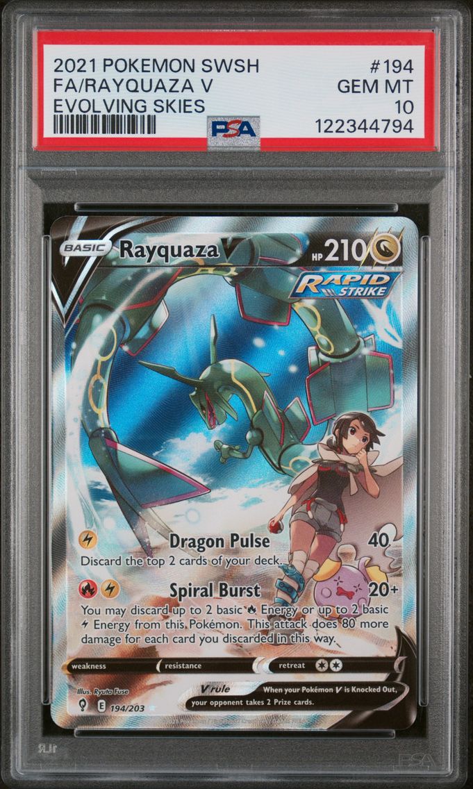 2021 #194 Full Art/Rayquaza V PSA 10 Sword & Shield Evolving Skies