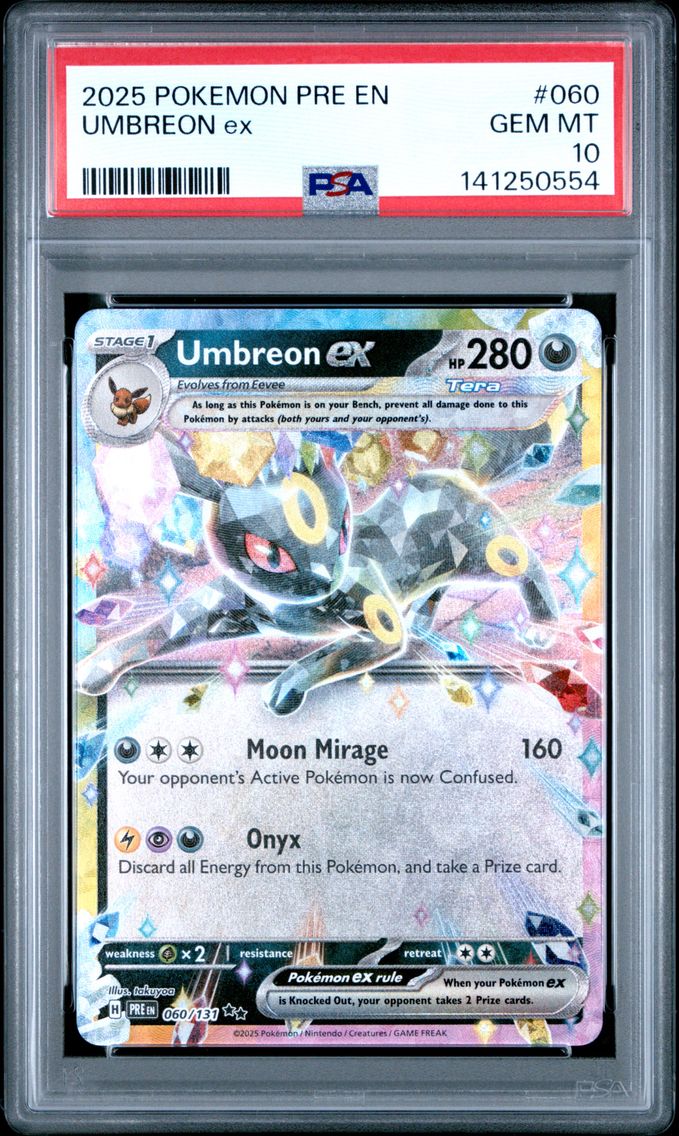 2025 #060 Umbreon EX PSA 10 Pre EN-Prismatic Evolutions Pokemon
