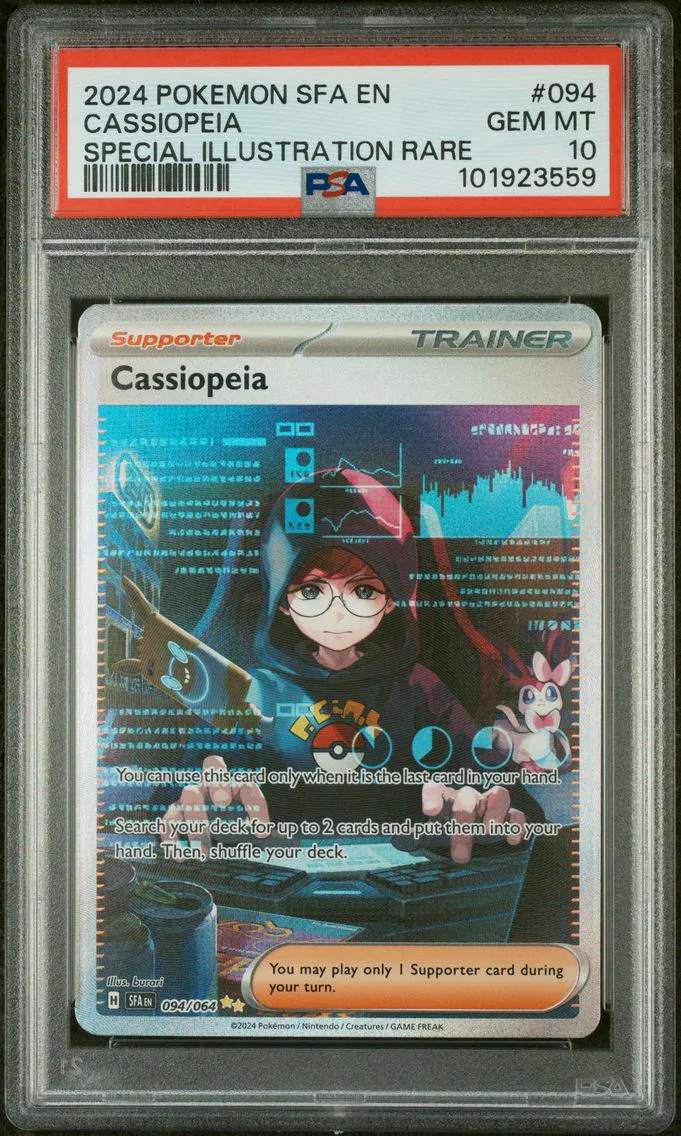 2024 #094 Cassiopeia PSA 10 Sfa EN-Shrouded Fable Pokemon