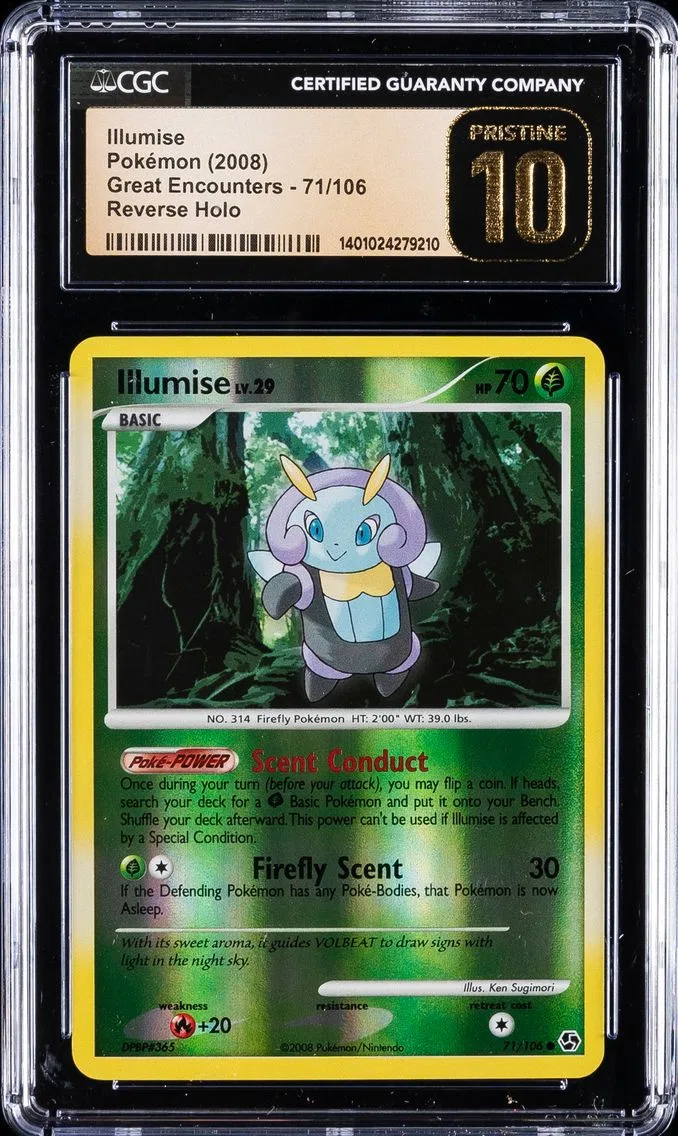 2008 #71 Illumise CGC 10 Perfect Pokemon | Great Encounters, Reverse Holo