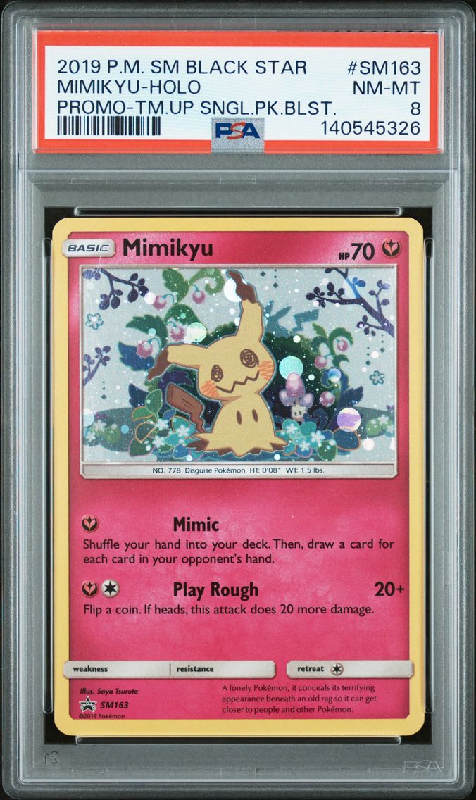 2019 #SM163 Mimikyu-Holo PSA 8 SM Black Star Promo Pokemon
