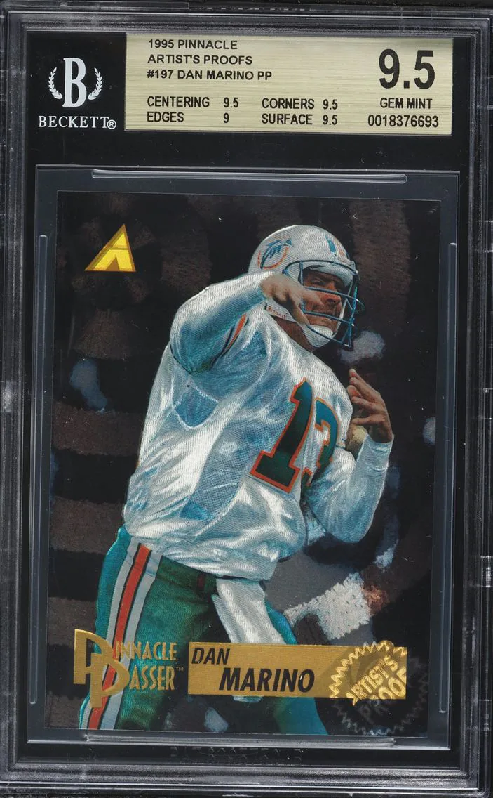 1995 #197 Dan Marino PP BGS 9.5 Pinnacle Artist's Proofs Football