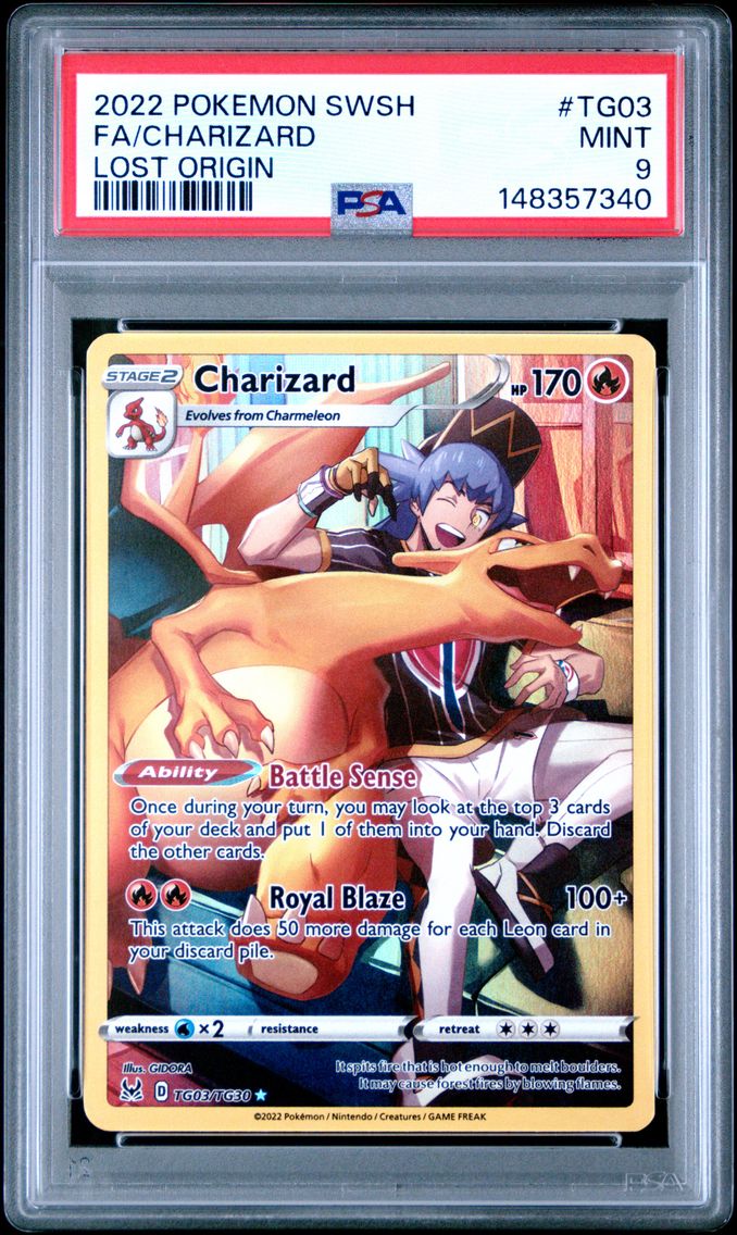 2022 #TG03 Full Art/Charizard PSA 9 Sword & Shield Lost Origin Pokemon