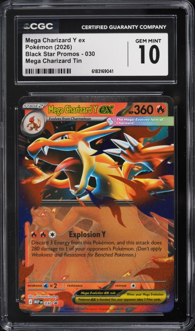 2026 Pokemon Mega Evolution Promo Tin Mega Charizard Y EX #30 CGC 10 GEM MINT
