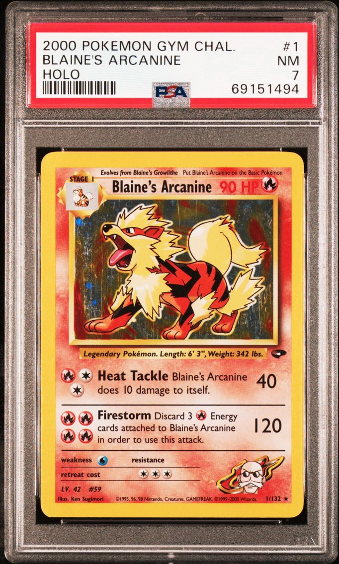 2000 #1 Blaine's Arcanine PSA 7 Gym Challenge