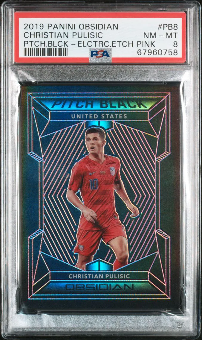 2019 #PB8 Christian Pulisic PSA 8 Panini Obsidian Pitch Black