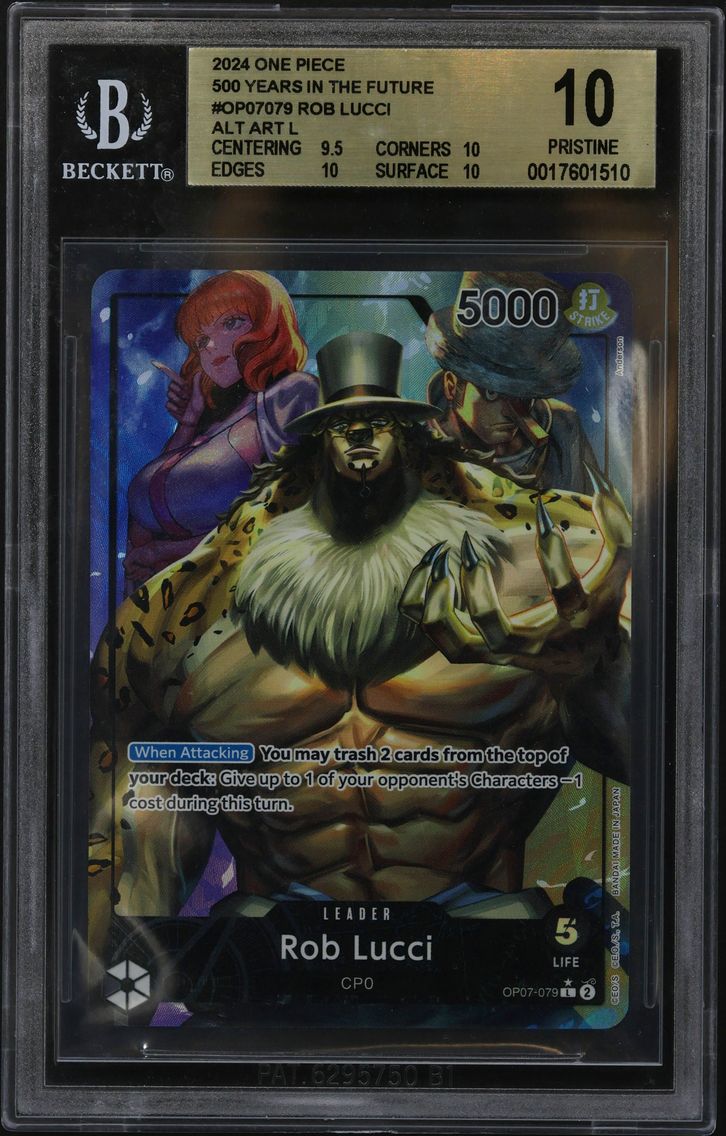 2024 #OP07079 Rob Lucci ALT ART L BGS 10 One Piece Card Game 500 Years in the Future