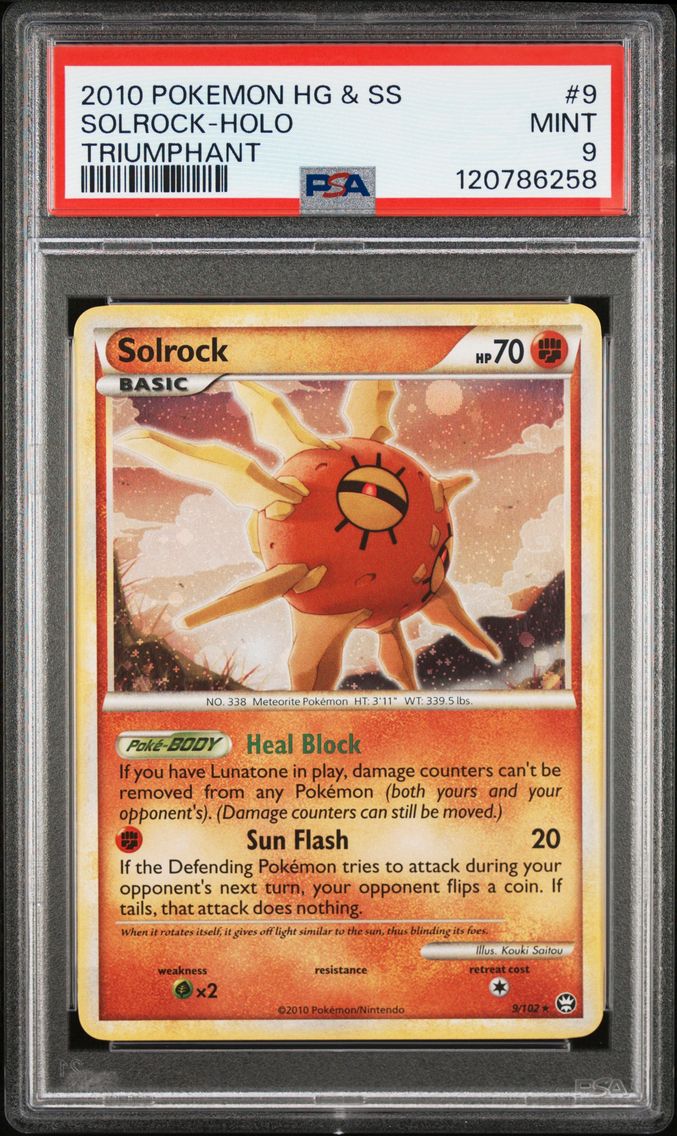 2010 #9 Solrock-Holo PSA 9 Heartgold & Soulsilver Triumphant