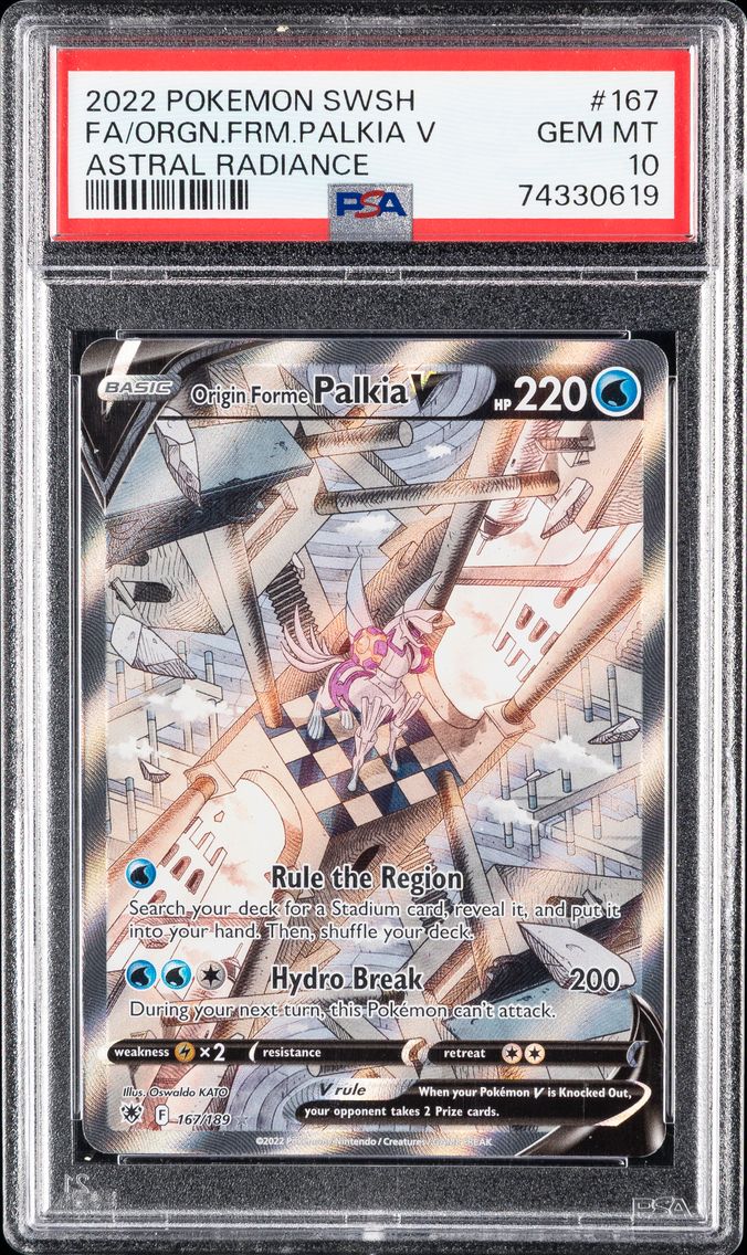 2022 #167 Full Art/Origin Forme Palkia V PSA 10 Sword & Shield Astral Radiance Pokemon