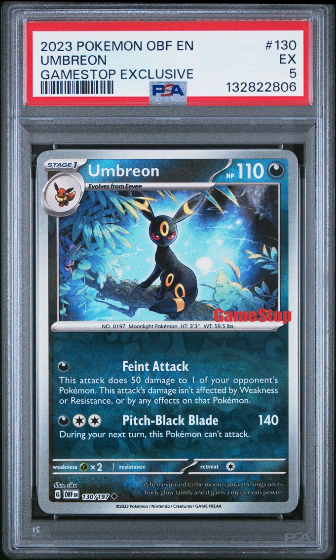 2023 #130 Umbreon PSA 5 Obf EN-Obsidian Flames