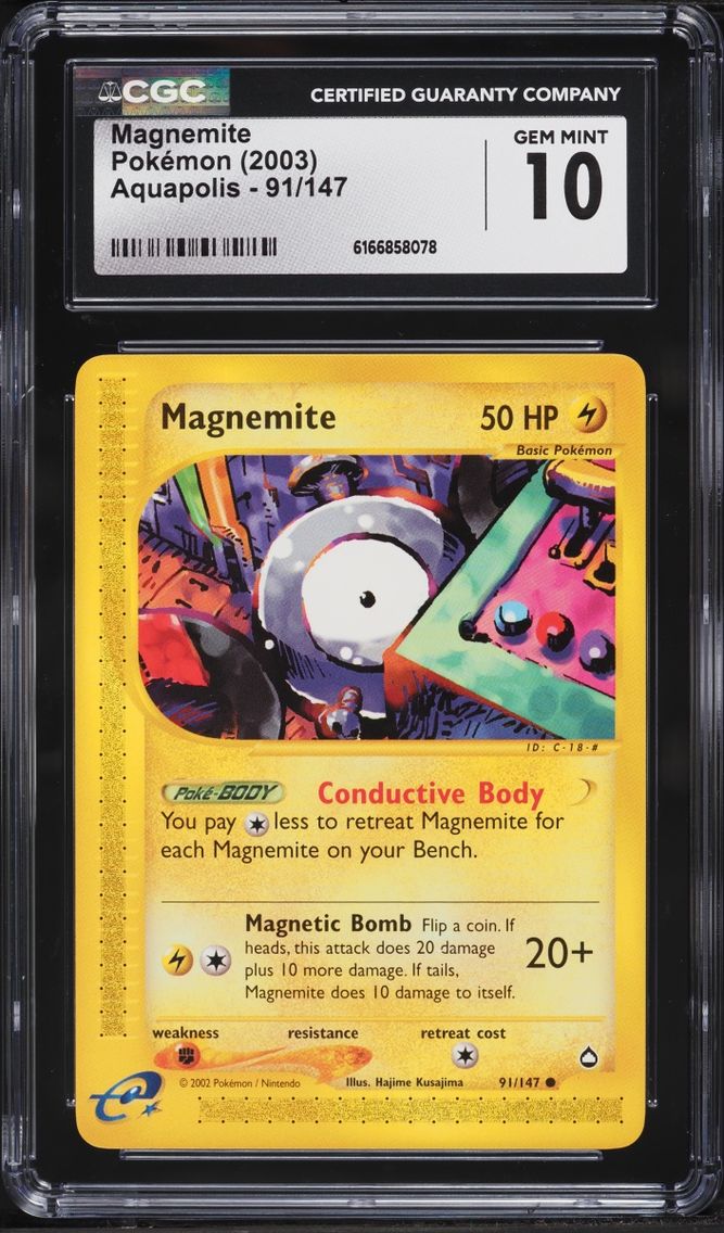 2003 Pokemon Aquapolis Magnemite #91 CGC 10 GEM MINT