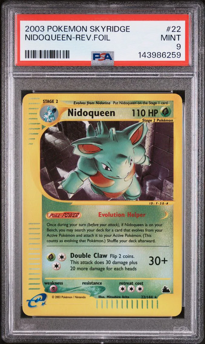 2003 #22 Nidoqueen-Reverse Foil PSA 9 Skyridge