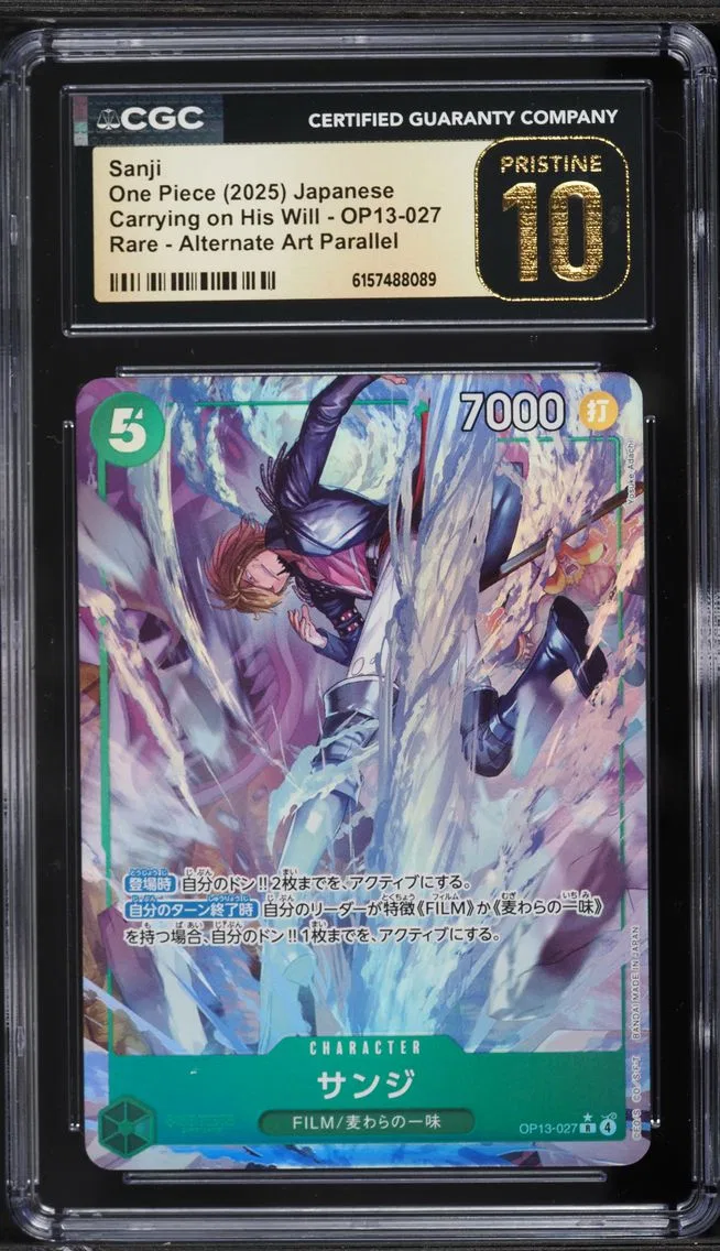 2025 #OP13-027 Alt Art Sanji CGC 10 PRISTINE Carrying On His Will One Piece