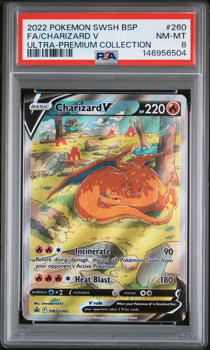 2022 #260 Full Art/Charizard V PSA 8 Swsh Black Star Promo
