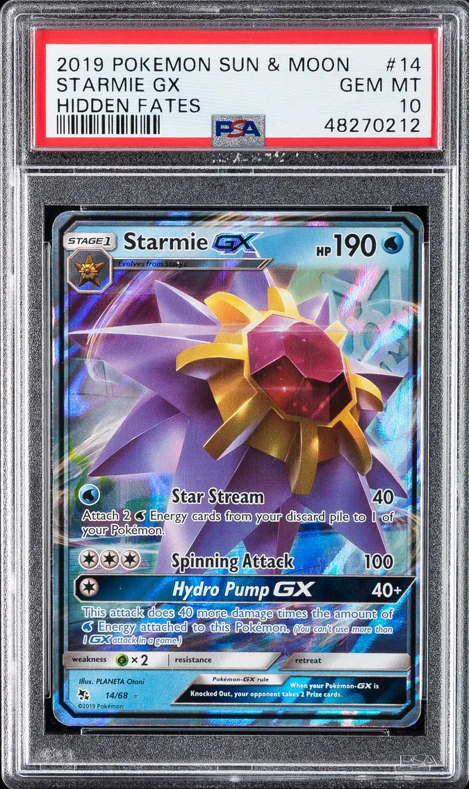 2019 #14 Starmie GX PSA 10 Sun & Moon Hidden Fates Pokemon