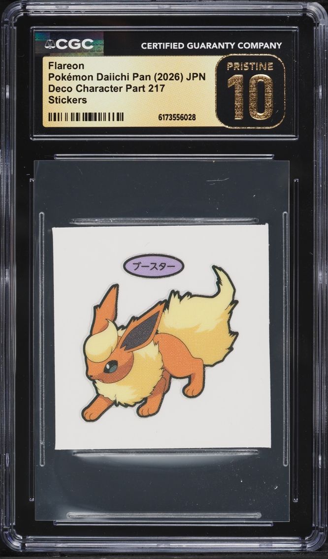 2026 Pokemon Japanese Daiichi Pan Deco Character Part 217 Stickers Flareon CGC 10 PRISTINE