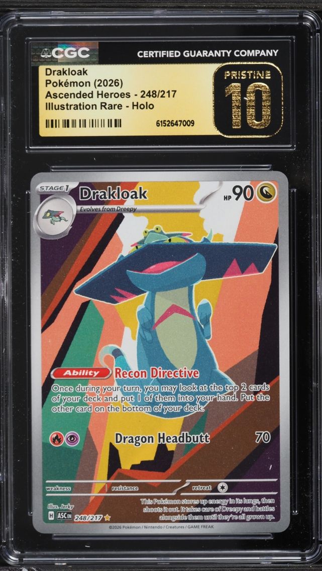 2026 Pokemon Mega Evolution Ascended Heroes IR Drakloak #248 CGC 10 PRISTINE