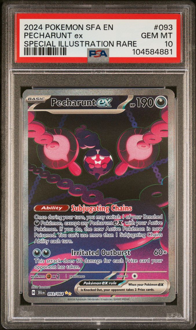 2024 #093 PECHARUNT EX PSA 10 POKEMON SFA EN-SHROUDED FABLE | SPECIAL ILLUSTRATION RARE