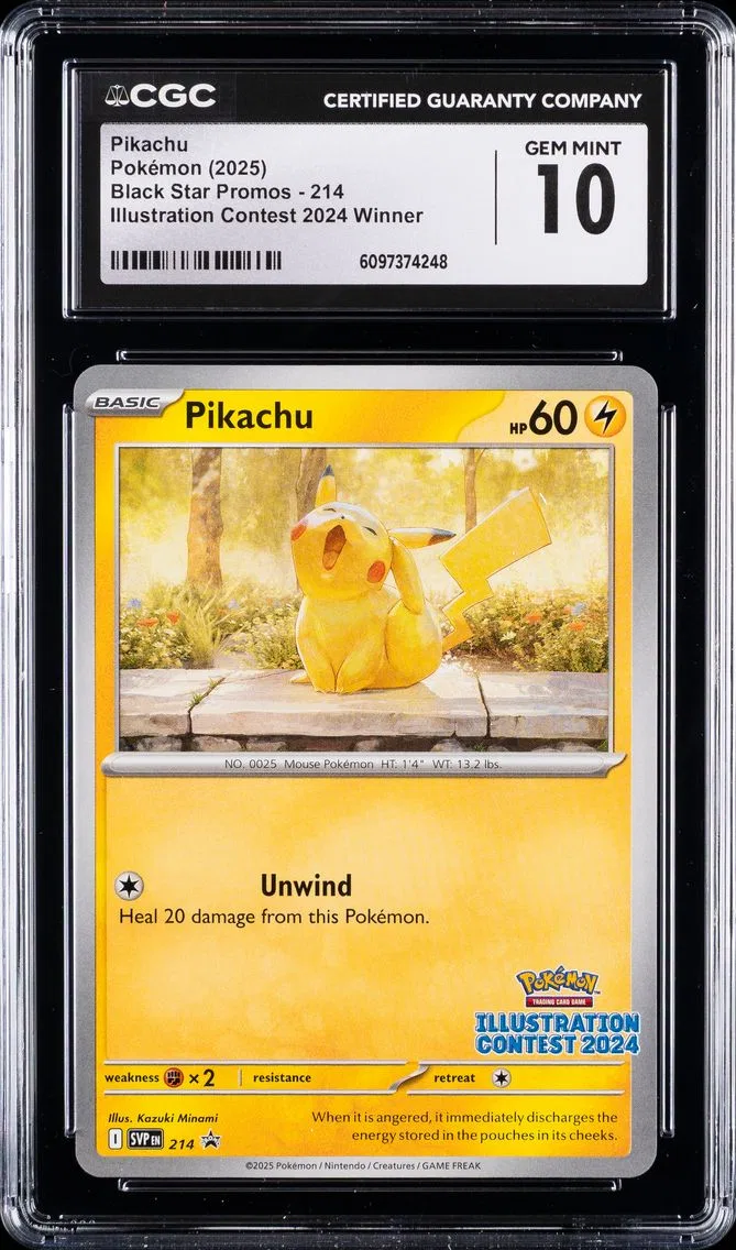 2025 #214 Pikachu CGC 10 Svp EN-SV Black Star Promo Pokemon