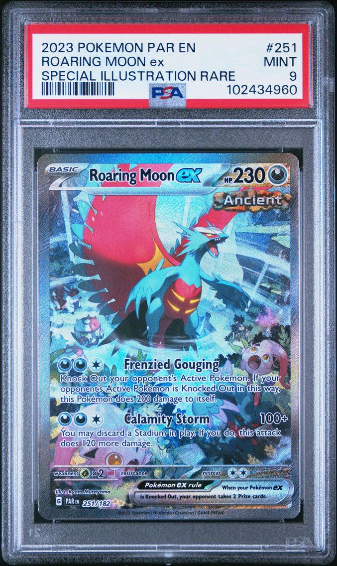 2023 #251 ROARING MOON EX PSA 9 POKEMON PAR EN-PARADOX RIFT | SPECIAL ILLUSTRATION RARE