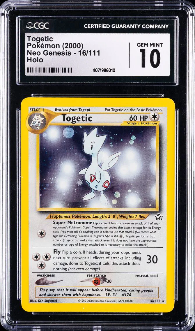 2000 #16 Togetic-Holo CGC 10 Neo Genesis Pokemon
